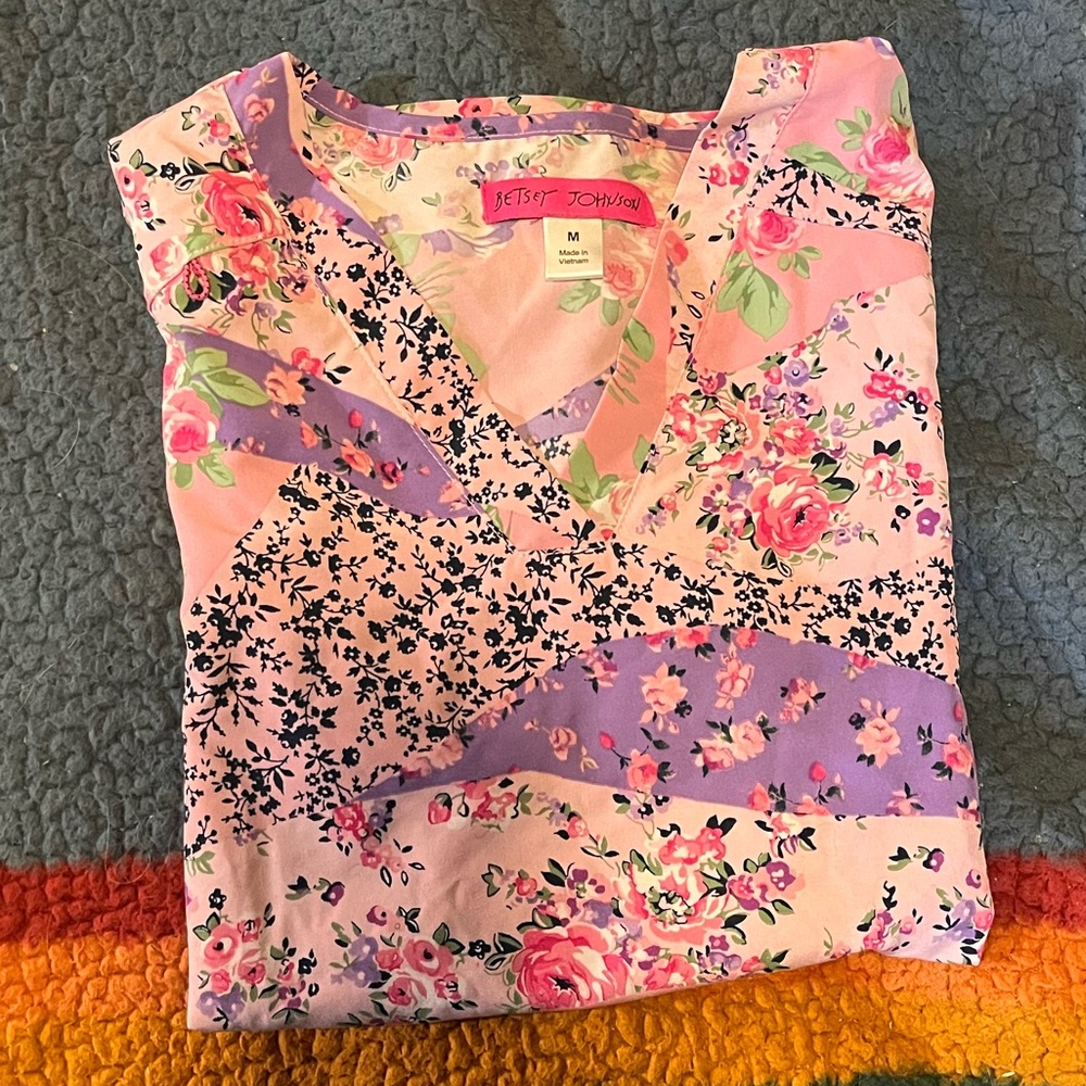 Pretty Pink Floral Scrub Top